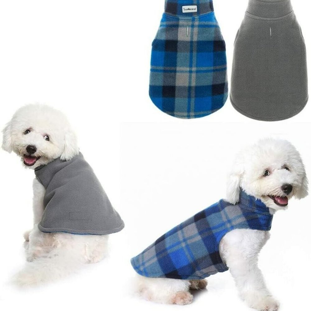 NEW w/o Tags Size XS Scenereal Dog Clothes Reversible Fleece Jacket Warm Coat